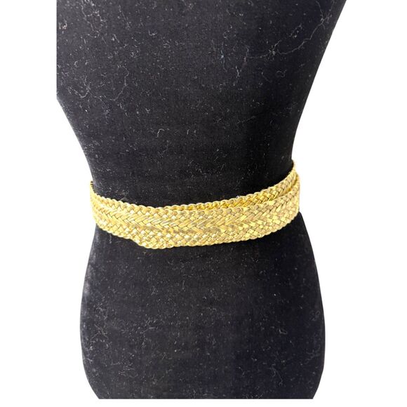 Vintage Gold Tone Sunflower Woven Leather Boho Bohemian Belt One Size